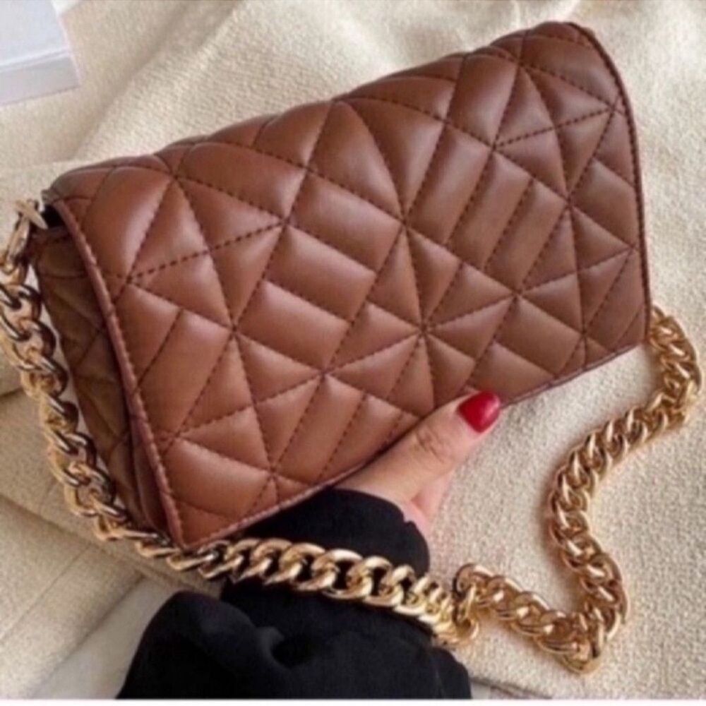 Unbranded Women's Brown and Gold Bag